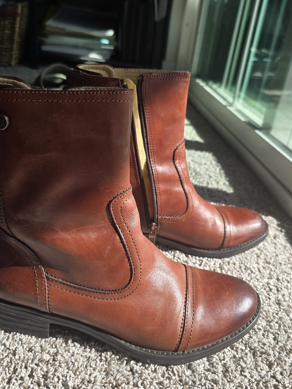 bussola Brown Leather Ankle Boots